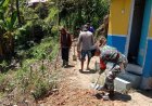 Antisipasi Longsor, Babinsa kodim Mamasa  Kerja Bakti Pembuatan Tanggul Penahan Longsor